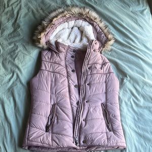 Aeropostale Puffer Vest with Fur Hood